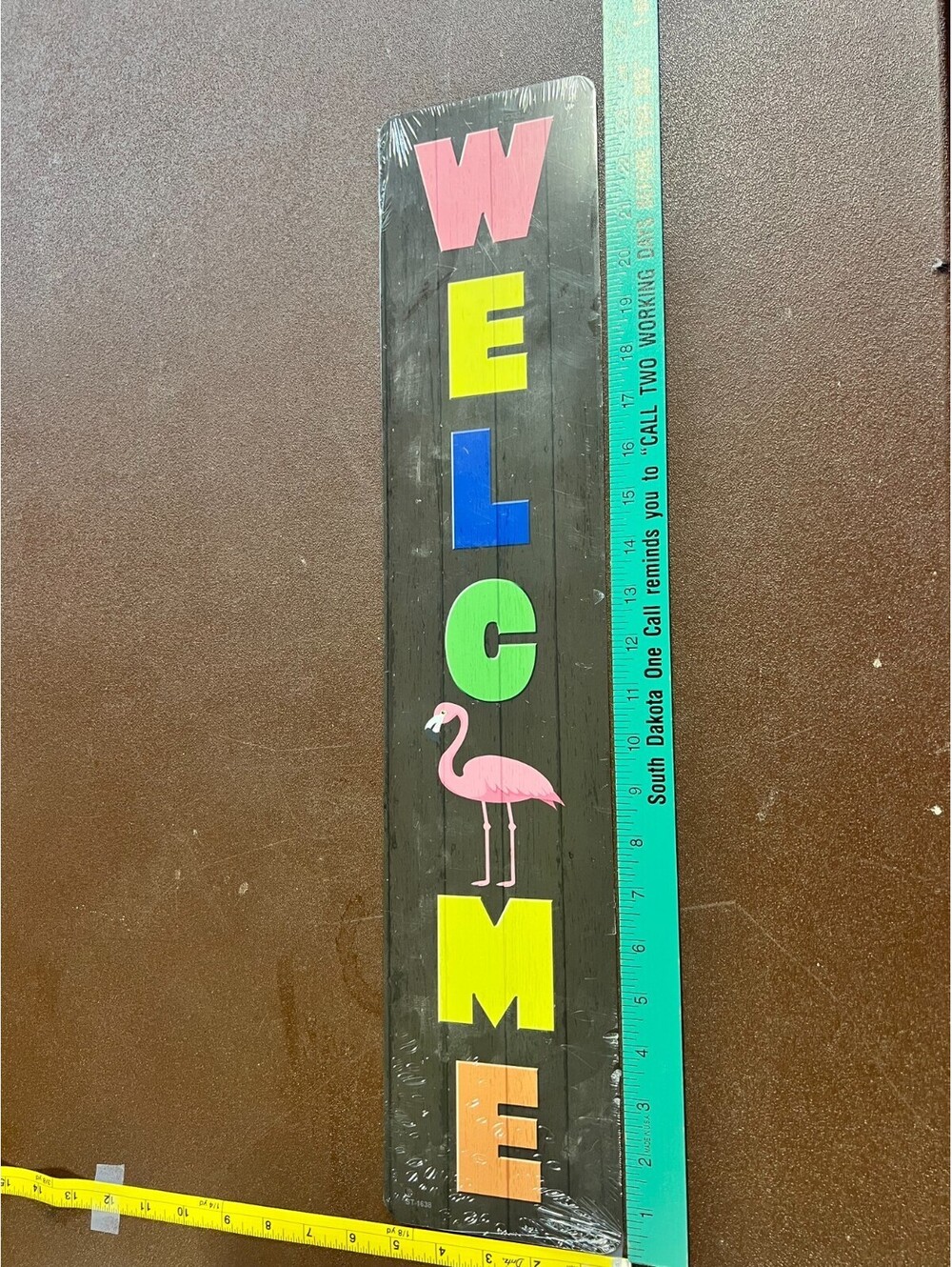 Welcome Flamingo 5x24 Aluminum Metal Sign Tropical Porch Beach Decor